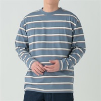 メルグラフ ボーダーロングTシャツ メンズ(ウスアオ-M)