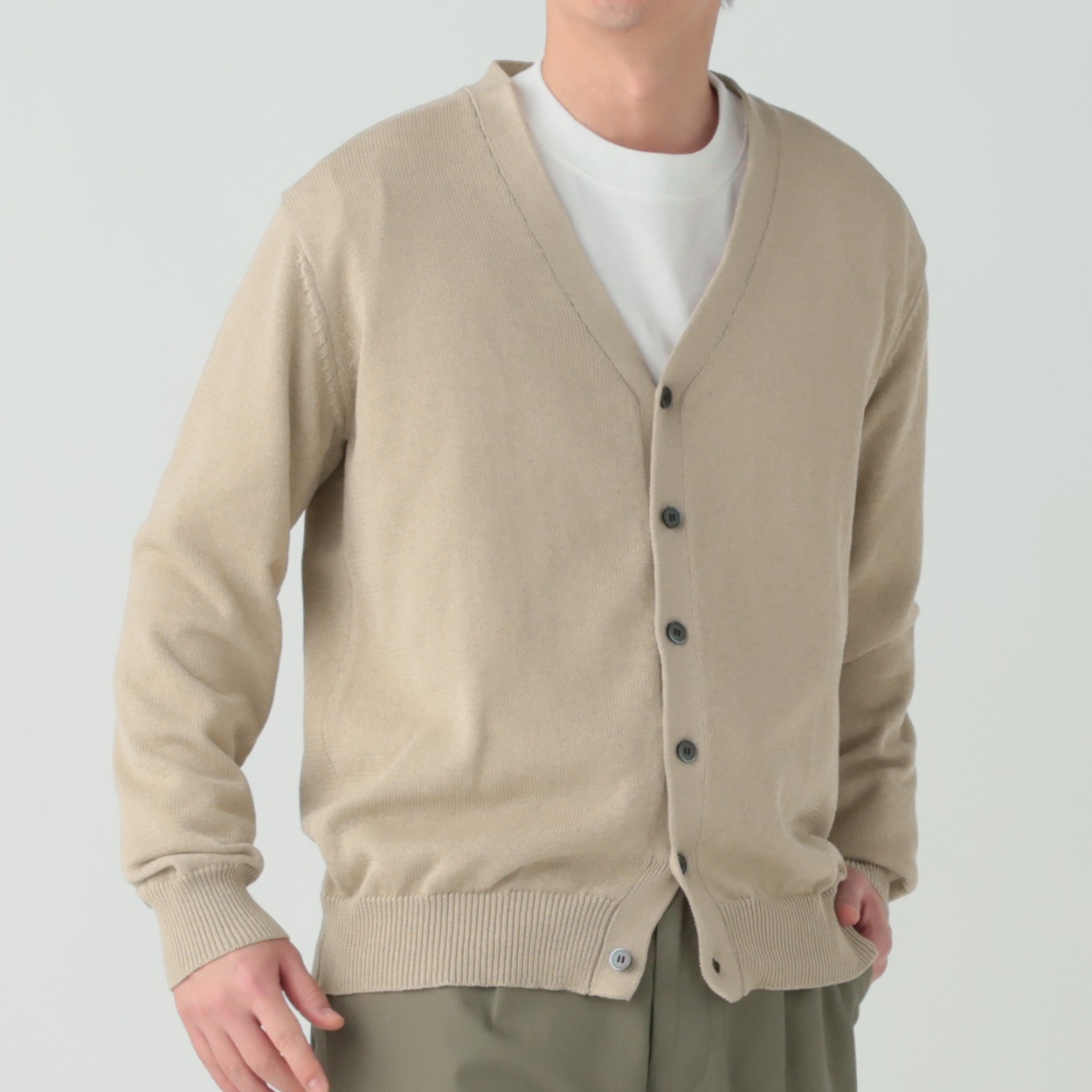 メルグラフ ニットカーディガン メンズ(ウスチャ-XL)