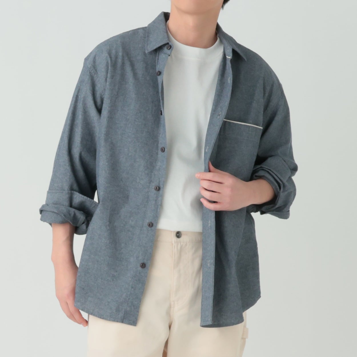 【完売❗️】ダンガリーシャツ　新品未使用 児島Denim 復刻ダンガリーシャツ/ボタンダウン/ネイビー | Factelier