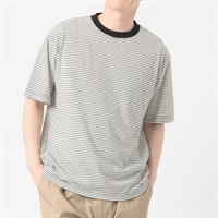 メルグラフ 半袖ボーダーTシャツ メンズ(クロ-M)