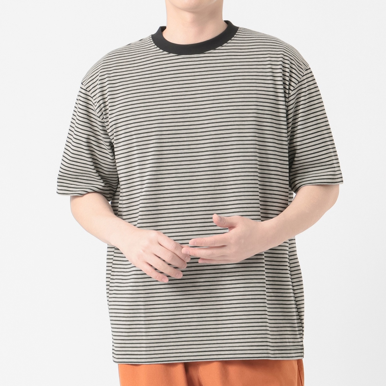 メルグラフ 半袖ボーダーTシャツ メンズ(ウスチャ-XL)