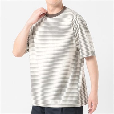 メルグラフ 半袖ボーダーTシャツ メンズ(チャ-M)