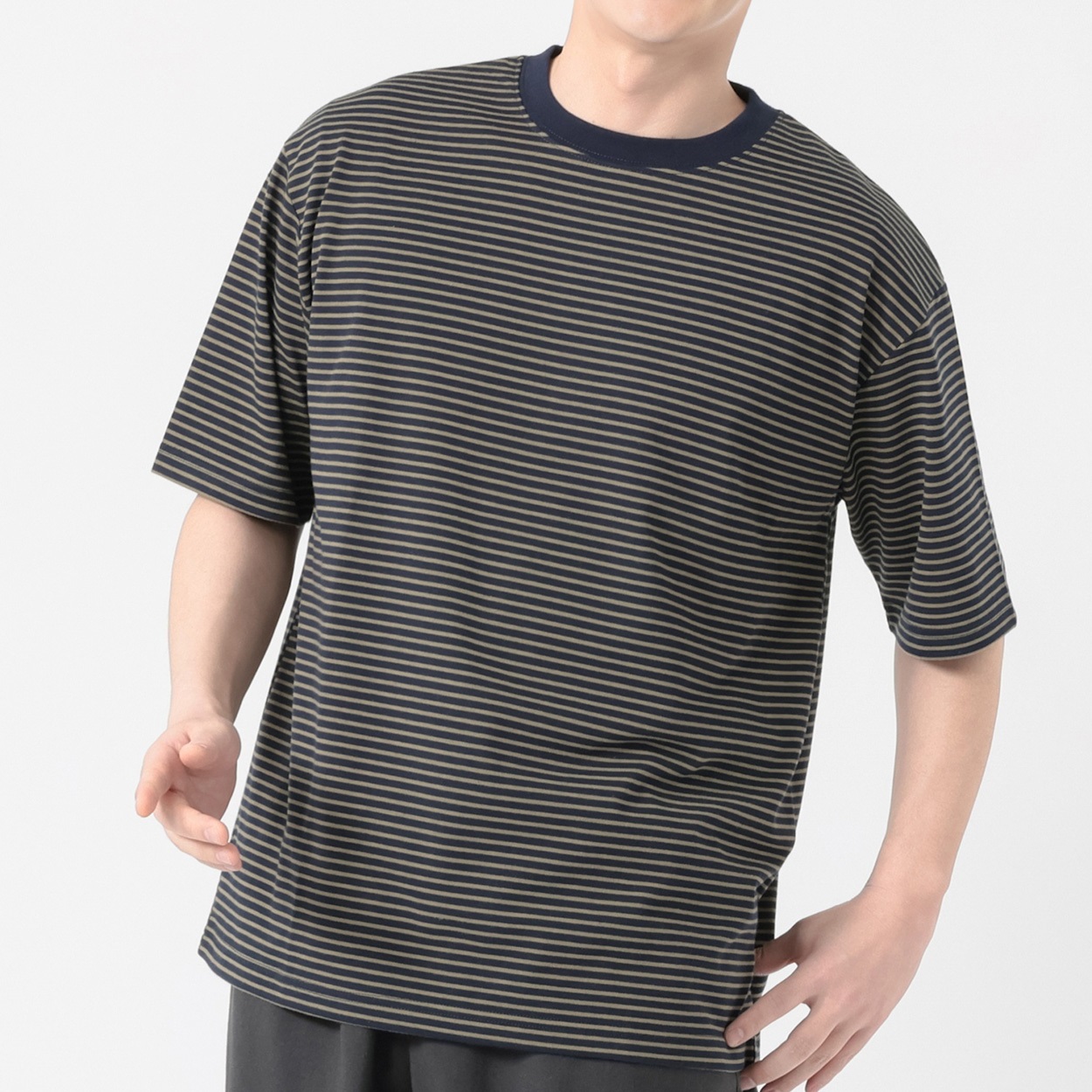 メルグラフ 半袖ボーダーTシャツ メンズ(コイアオ-L)