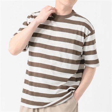 メルグラフ 半袖ボーダークルーTシャツ メンズ