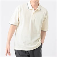 メルグラフ 半袖衿ラインポロシャツ メンズ(シロ-M)