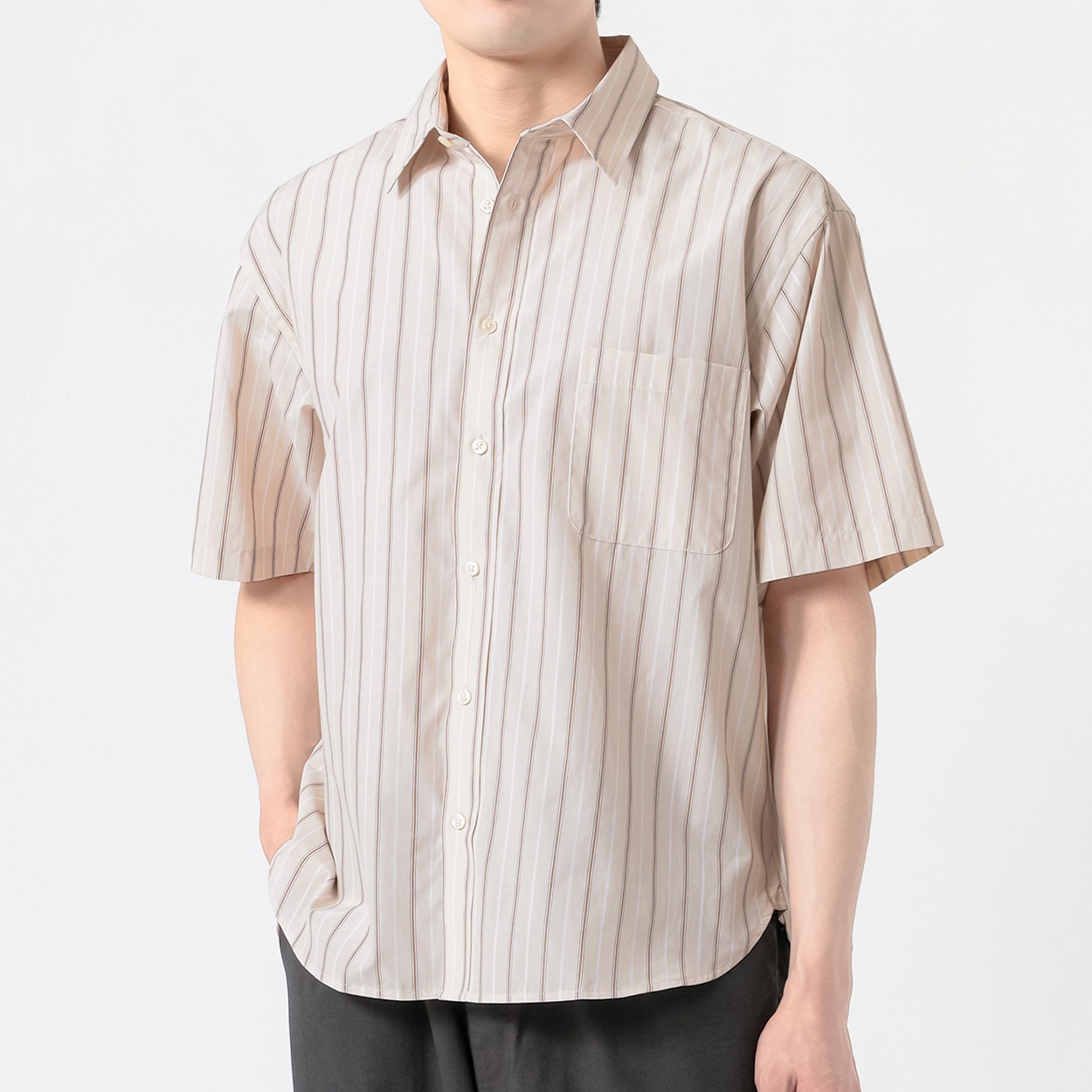 メルグラフ 半袖レギュラーシャツ メンズ(ウスチャ-XL)