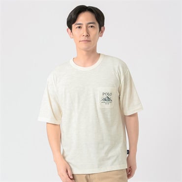 POLO BRITISH COUNTRY SPIRIT(ポロ・ビーシーエス) POLOBCS ポケットプリントTシャツ メンズ(アイボリー-M)