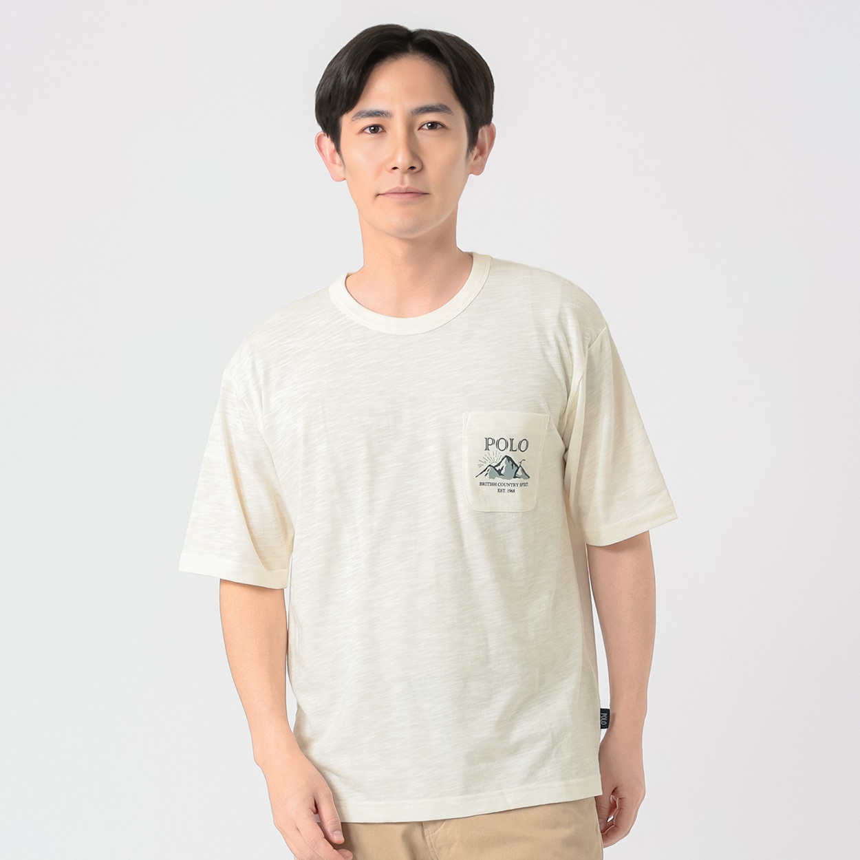 POLO BRITISH COUNTRY SPIRIT(ポロ・ビーシーエス) POLOBCS ポケットプリントTシャツ メンズ(アイボリー-M)