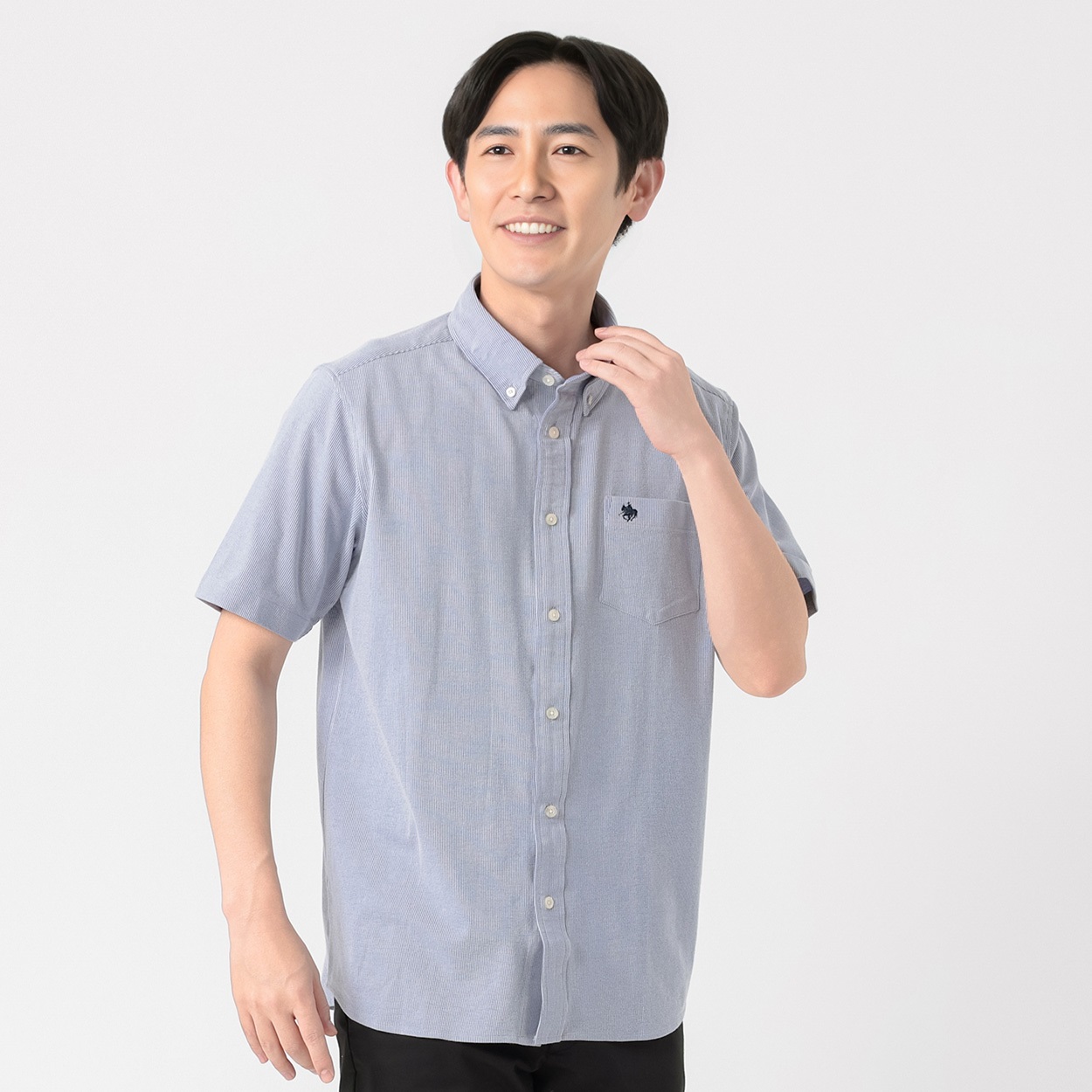 POLO BRITISH COUNTRY SPIRIT(ポロ・ビーシーエス) POLOBCS サッカー前開きポロシャツ メンズ(アオ-L)