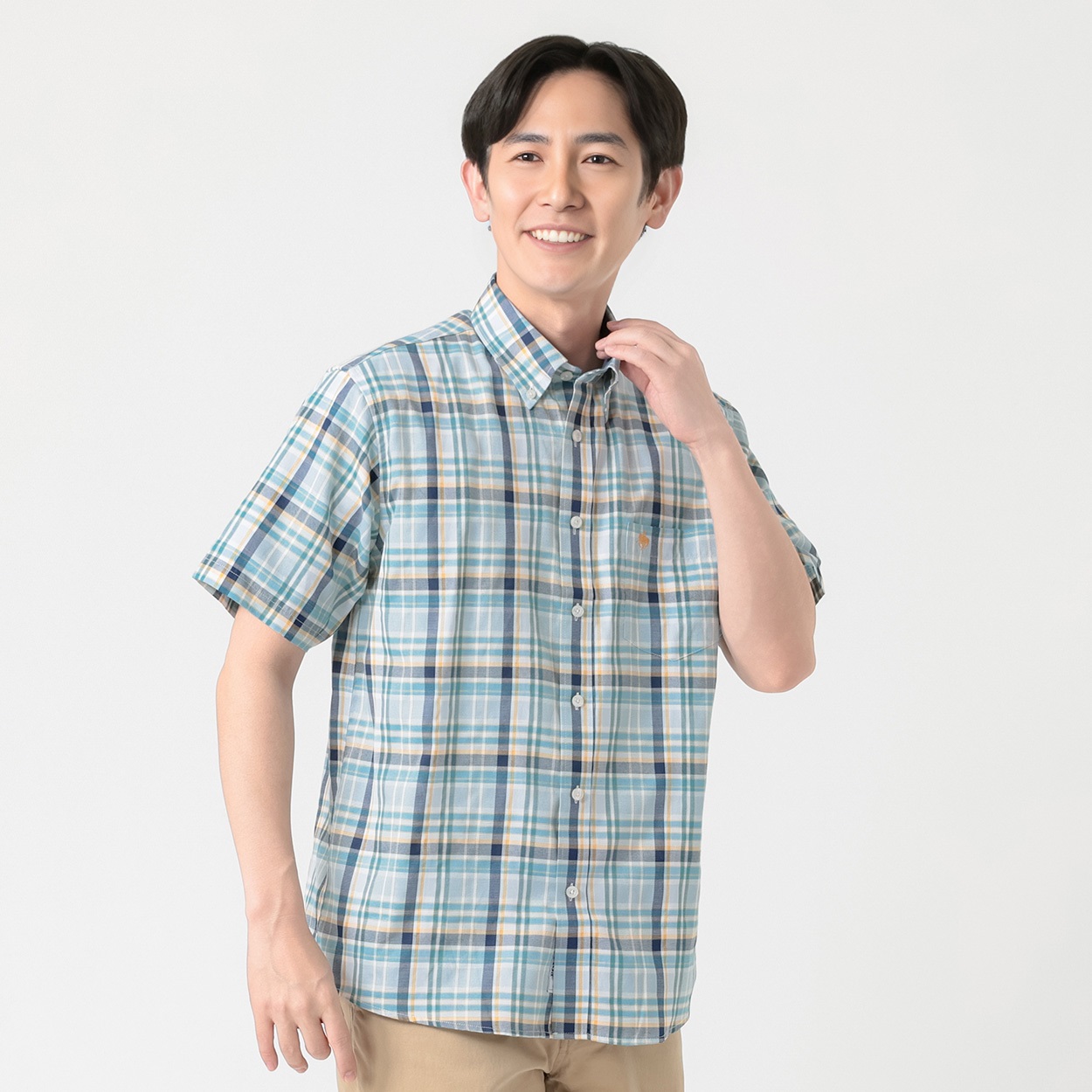 POLO BRITISH COUNTRY SPIRIT(ポロ・ビーシーエス) POLOBCS チェック柄シャツ メンズ(ミドリ-XL)