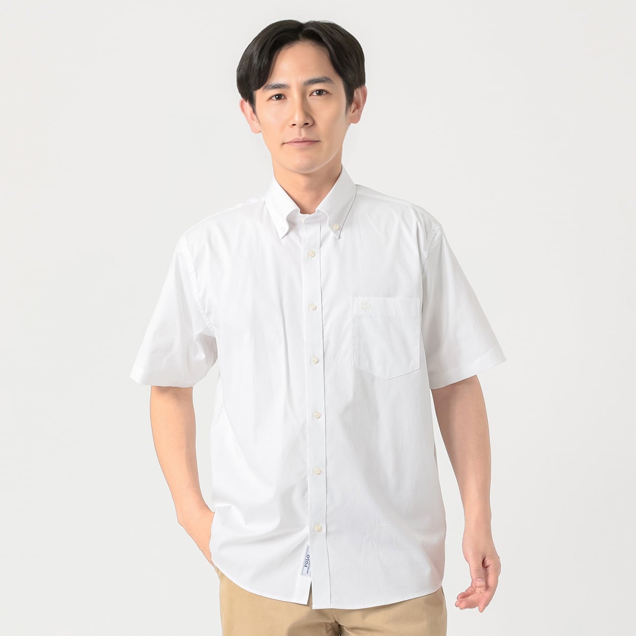 POLO BRITISH COUNTRY SPIRIT(ポロ・ビーシーエス) POLOBCS 半袖ドレスシャツ メンズ(シロ-M)