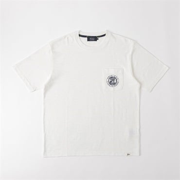 POLO BCS アウトドア柄Tシャツ メンズ(シロ-M)
