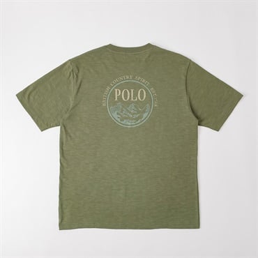 POLO BCS アウトドア柄Tシャツ メンズ(ミドリ-M)