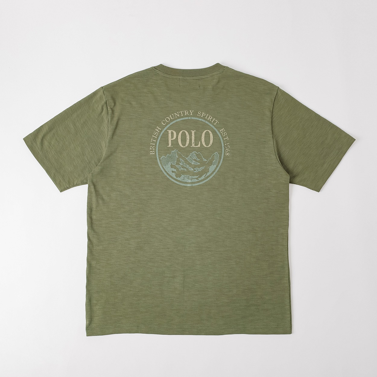 POLO BCS アウトドア柄Tシャツ メンズ(ミドリ-XL)