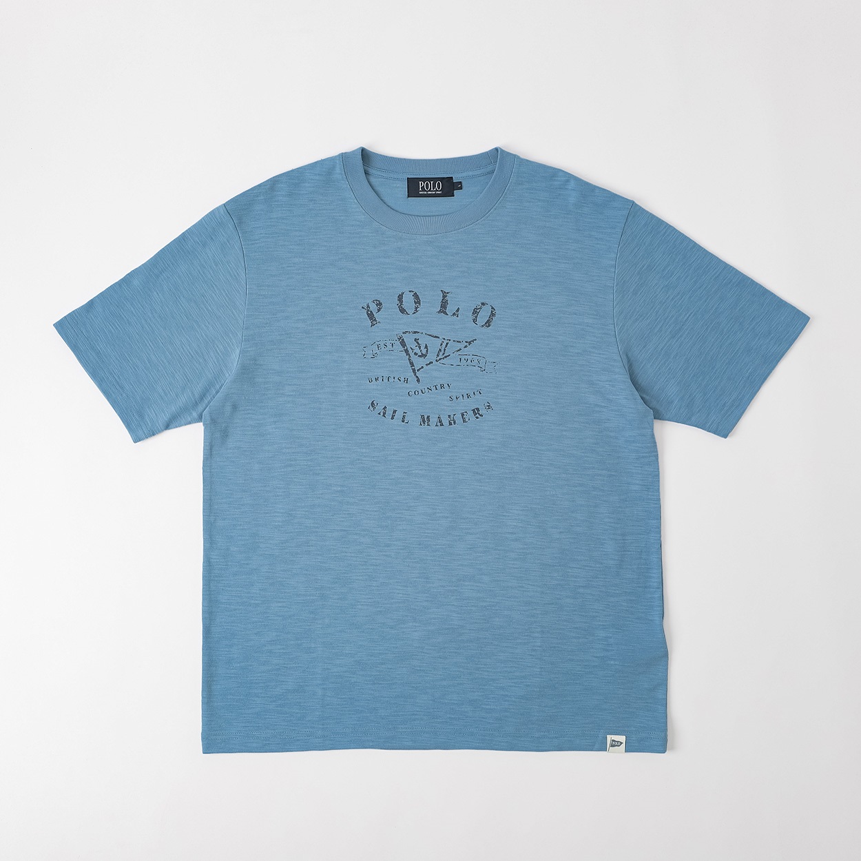 POLO BCS マリンモチーフTシャツ メンズ(ウスアオ-XL)