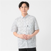 DUNLOP COLLECTION 総柄リーフ半袖シャツ メンズ(ウスクロ-M)