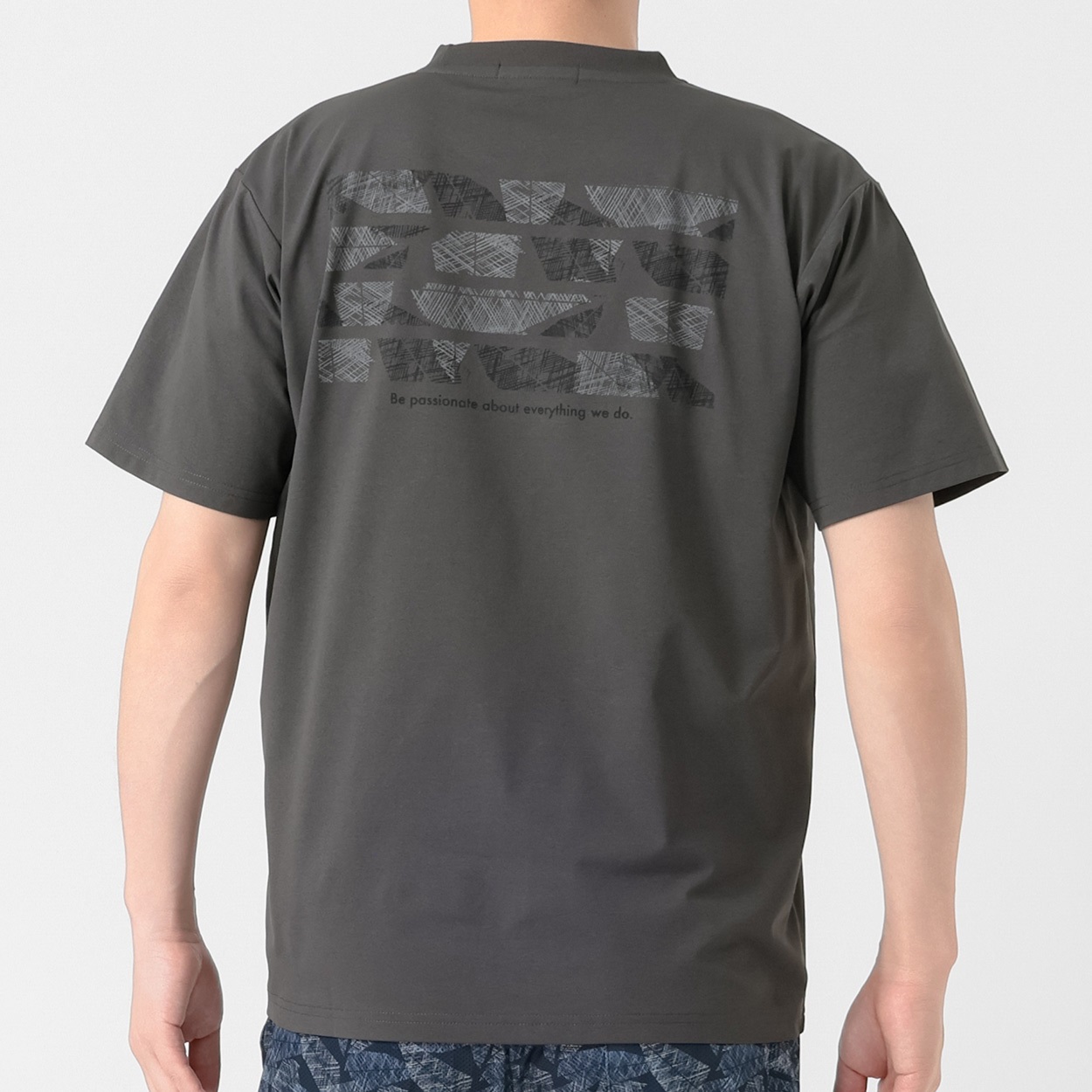 DUNLOP COLLECTION バックプリントTシャツ メンズ(チャコ－ルグレ－-XL)