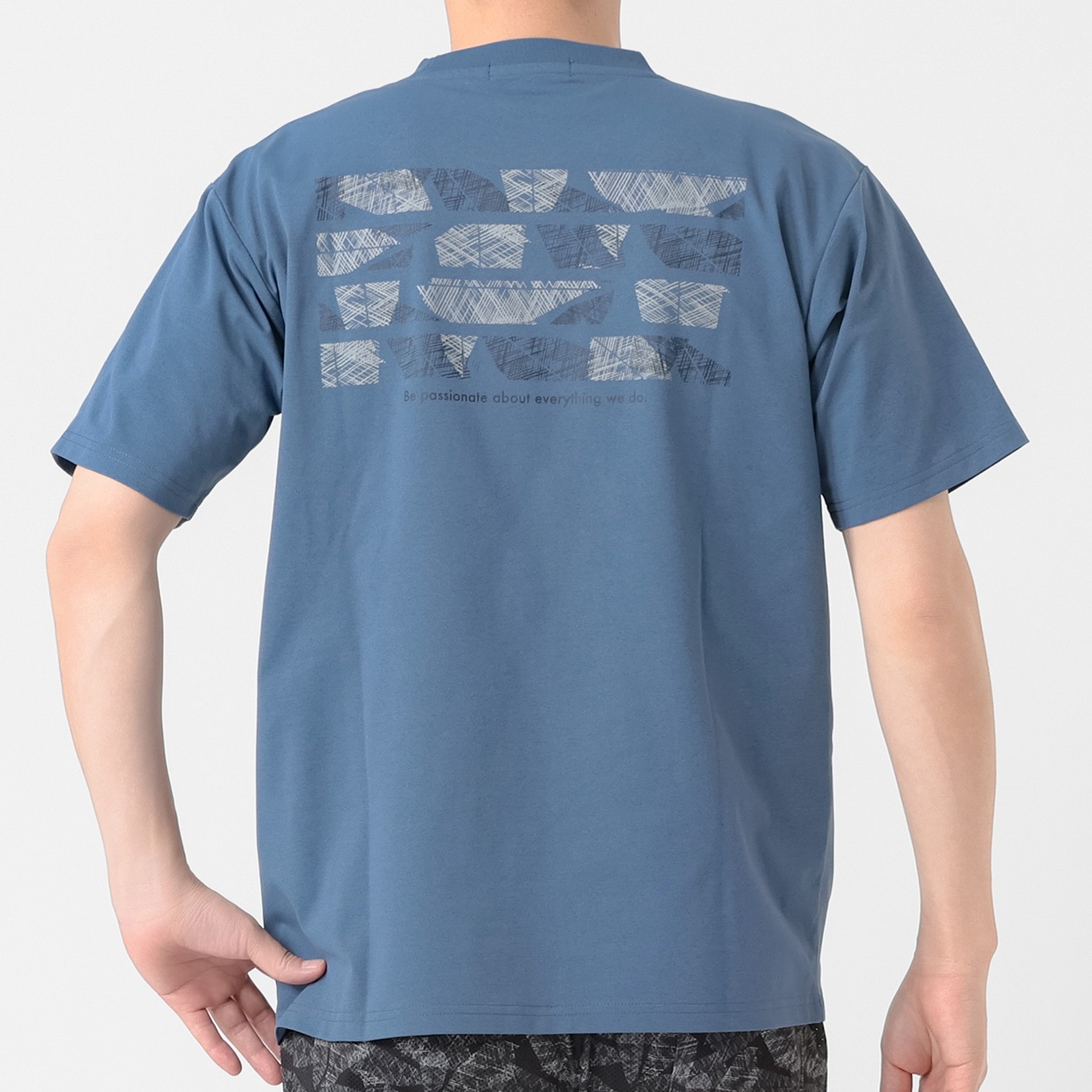 DUNLOP COLLECTION バックプリントTシャツ メンズ(アオ-L)