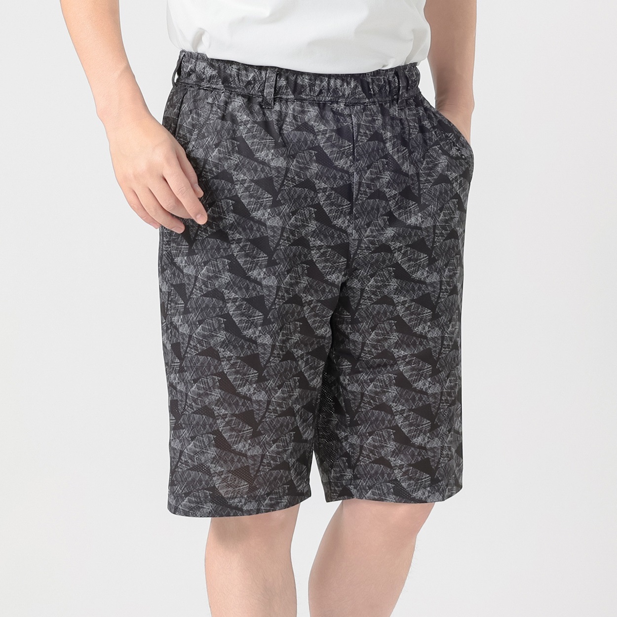DUNLOP COLLECTION 総柄リーフショートパンツ メンズ(クロ-M)