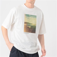 メルグラフ 胸プリントTシャツ メンズ(アイボリー-M)