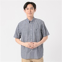 POLO BRITISH COUNTRY SPIRIT(ポロ・ビーシーエス) POLOBCS 麻入りストライプシャツ メンズ(コイアオ-M)