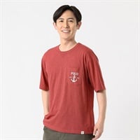 POLO BRITISH COUNTRY SPIRIT(ポロ・ビーシーエス) POLO BCS スラブプリントTシャツ メンズ(アカ-M)