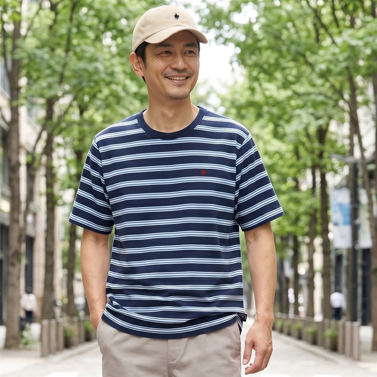 POLO BRITISH COUNTRY SPIRIT(ポロ・ビーシーエス) POLO BCS 天竺ボーダーTシャツ メンズ(コイアオ-M)