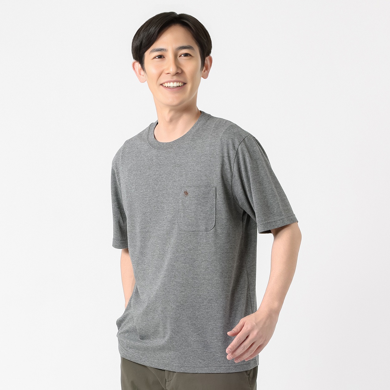 POLO BRITISH COUNTRY SPIRIT(ポロ・ビーシーエス) POLO BCS ワンポイント刺繍Tシャツ メンズ(ウスクロ-L)
