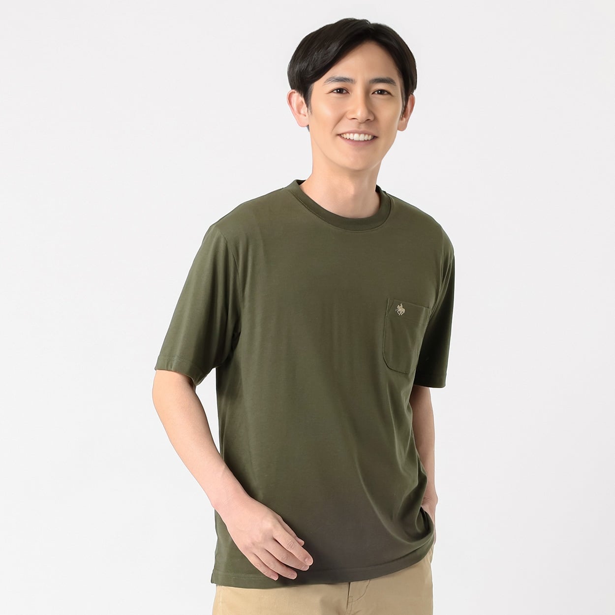 POLO BRITISH COUNTRY SPIRIT(ポロ・ビーシーエス) POLO BCS ワンポイント刺繍Tシャツ メンズ(ミドリ-M)