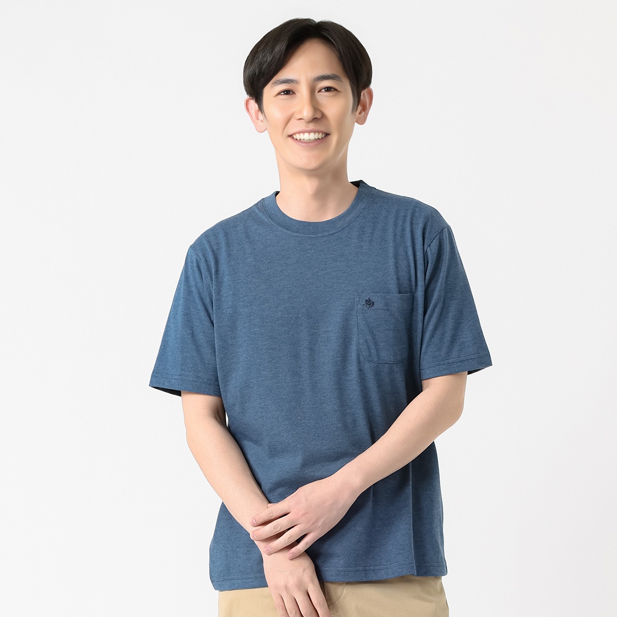 POLO BRITISH COUNTRY SPIRIT(ポロ・ビーシーエス) POLO BCS ワンポイント刺繍Tシャツ メンズ(コイアオ-M)