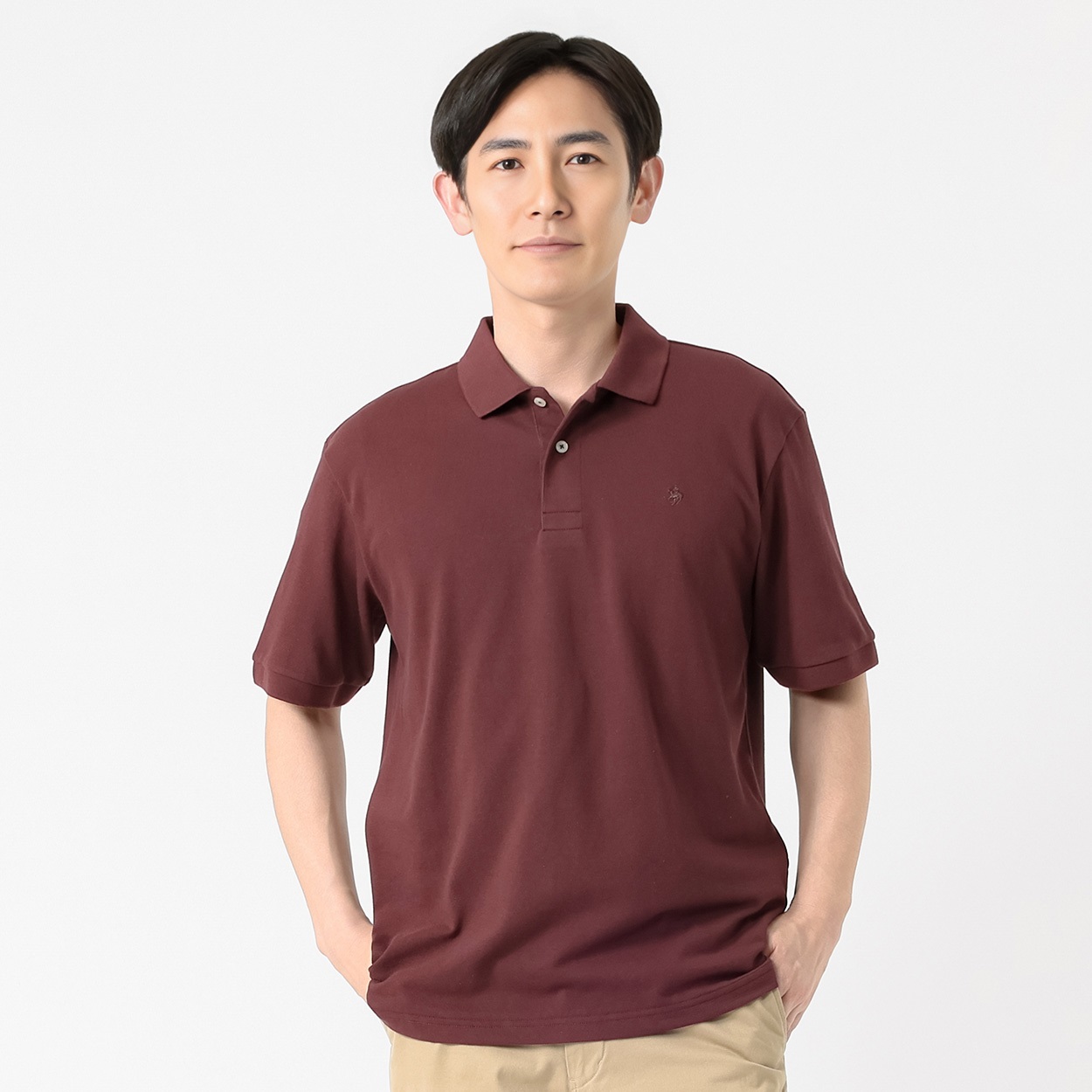 POLO BRITISH COUNTRY SPIRIT(ポロ・ビーシーエス) POLO BCS 鹿の子ワンポイントポロシャツ メンズ(コイアカ-M)