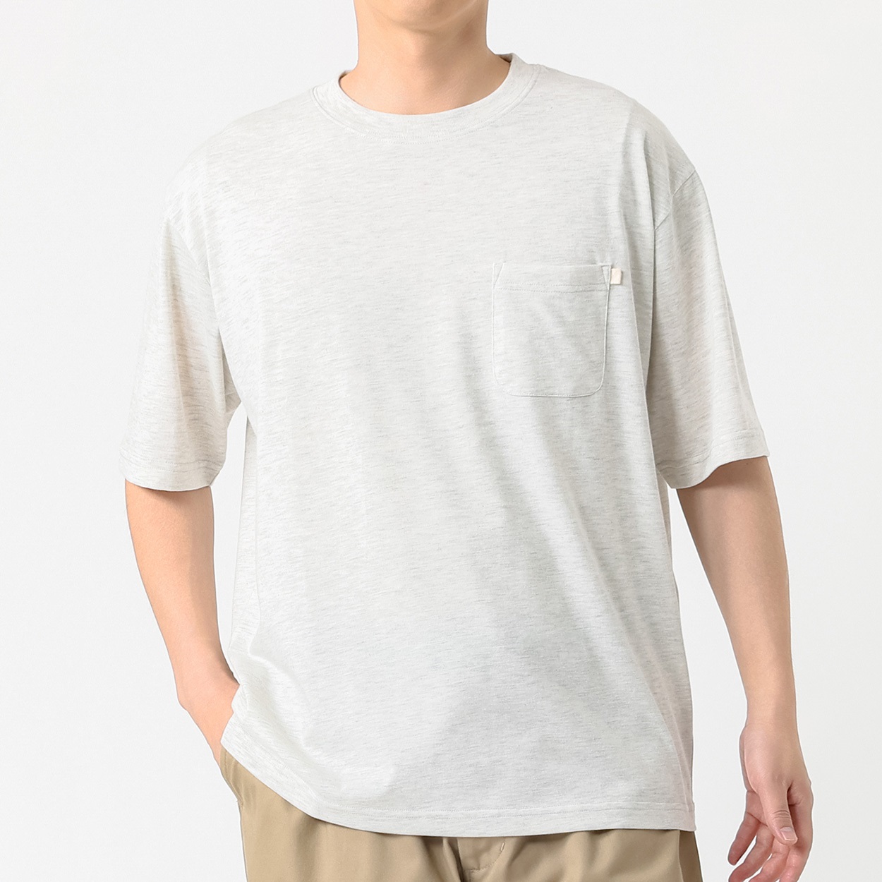 Melgraph.(メルグラフ) 無地クルーTシャツ メンズ(アイボリー-XL)