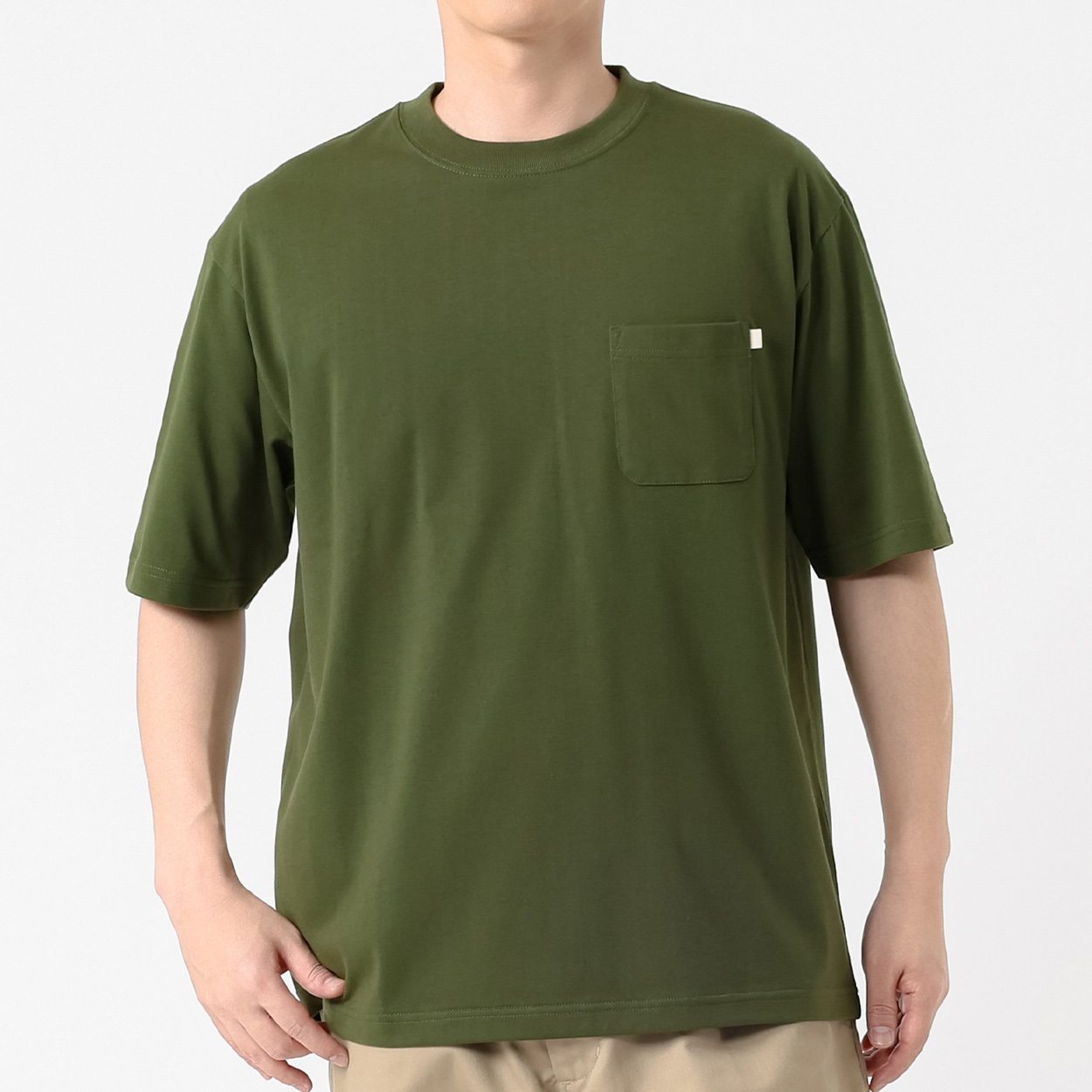 Melgraph.(メルグラフ) 無地クルーTシャツ メンズ(ミドリ-XL)