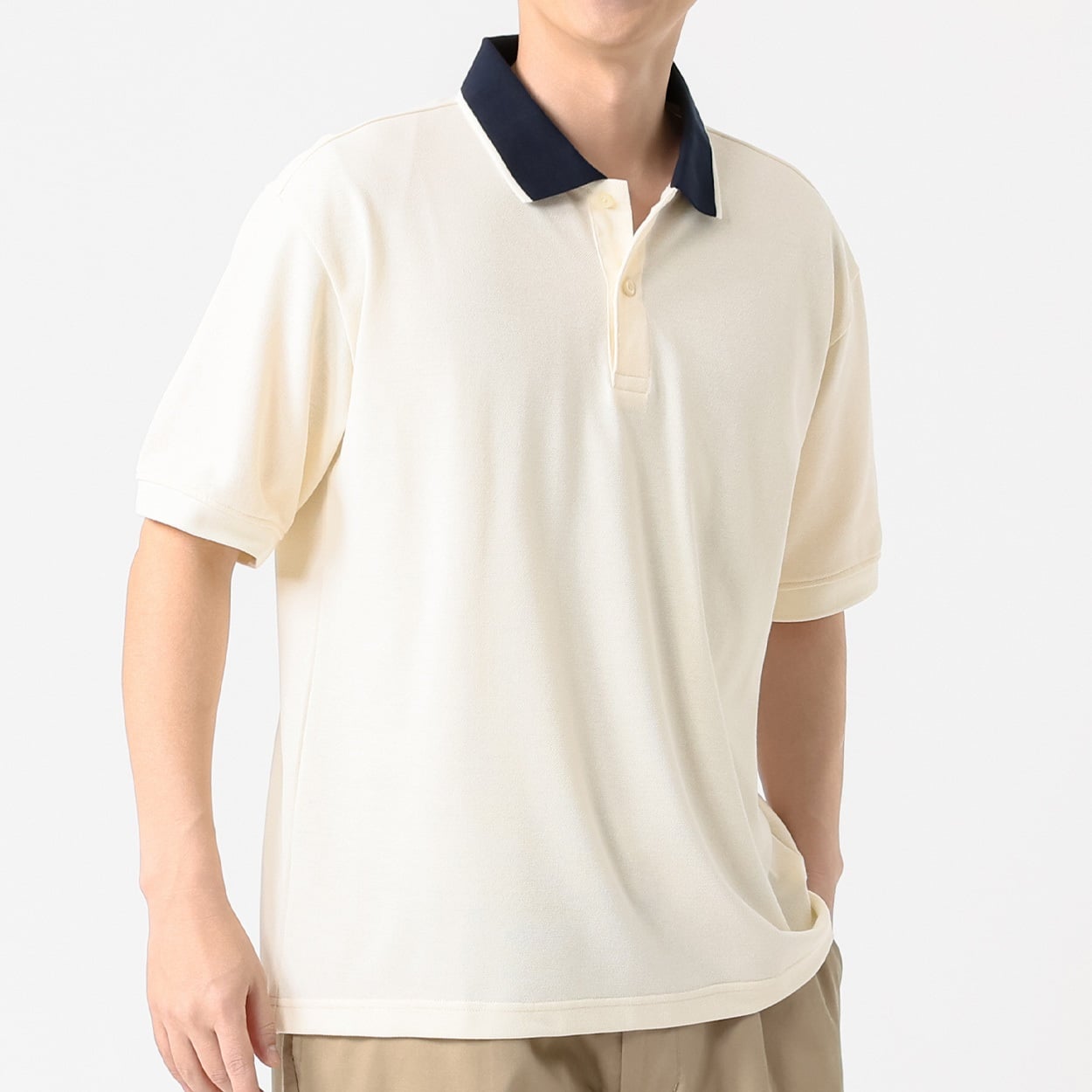 Melgraph.(メルグラフ) ライン入りポロシャツ メンズ(シロ-XL)