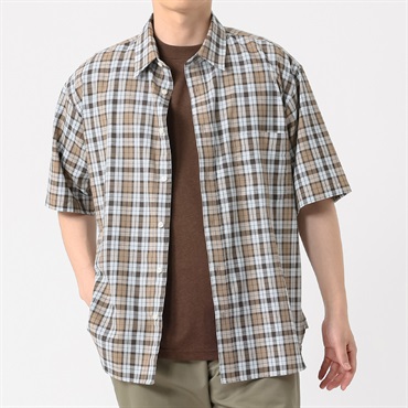 Melgraph.(メルグラフ) 麻入りチェックシャツ メンズ