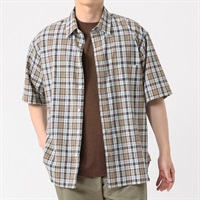 Melgraph.(メルグラフ) 麻入りチェックシャツ メンズ(コイチャ-M)