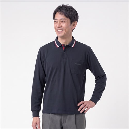 DUNLOP COLLECTION 日本製地柄ポロシャツ メンズ(コイアオ-M)