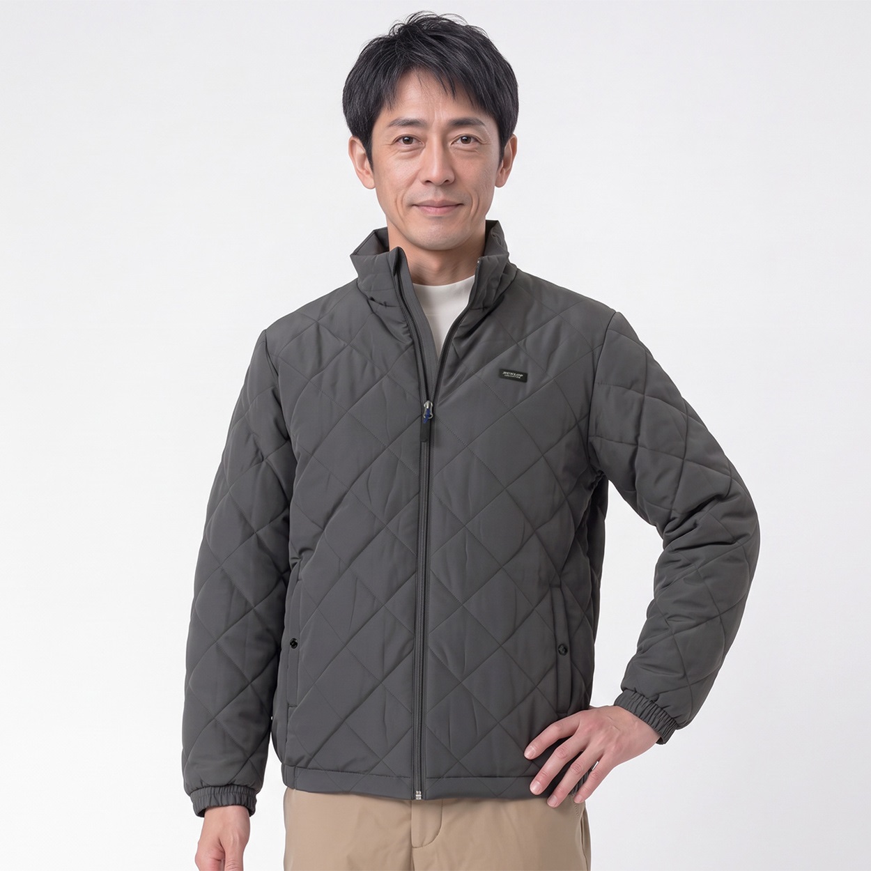 DUNLOP COLLECTION 薄中綿キルトジャケット メンズ(チャコ－ルグレ－-XL)