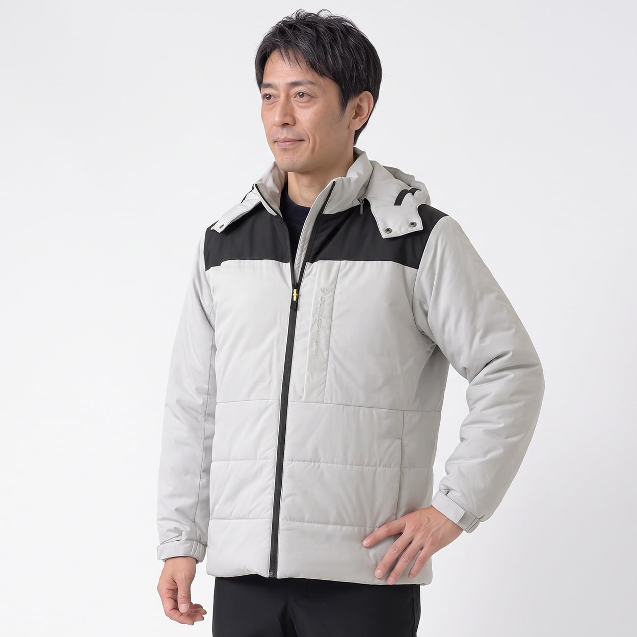 DUNLOP COLLECTION フード着脱中綿コート メンズ(ウスクロ-L)