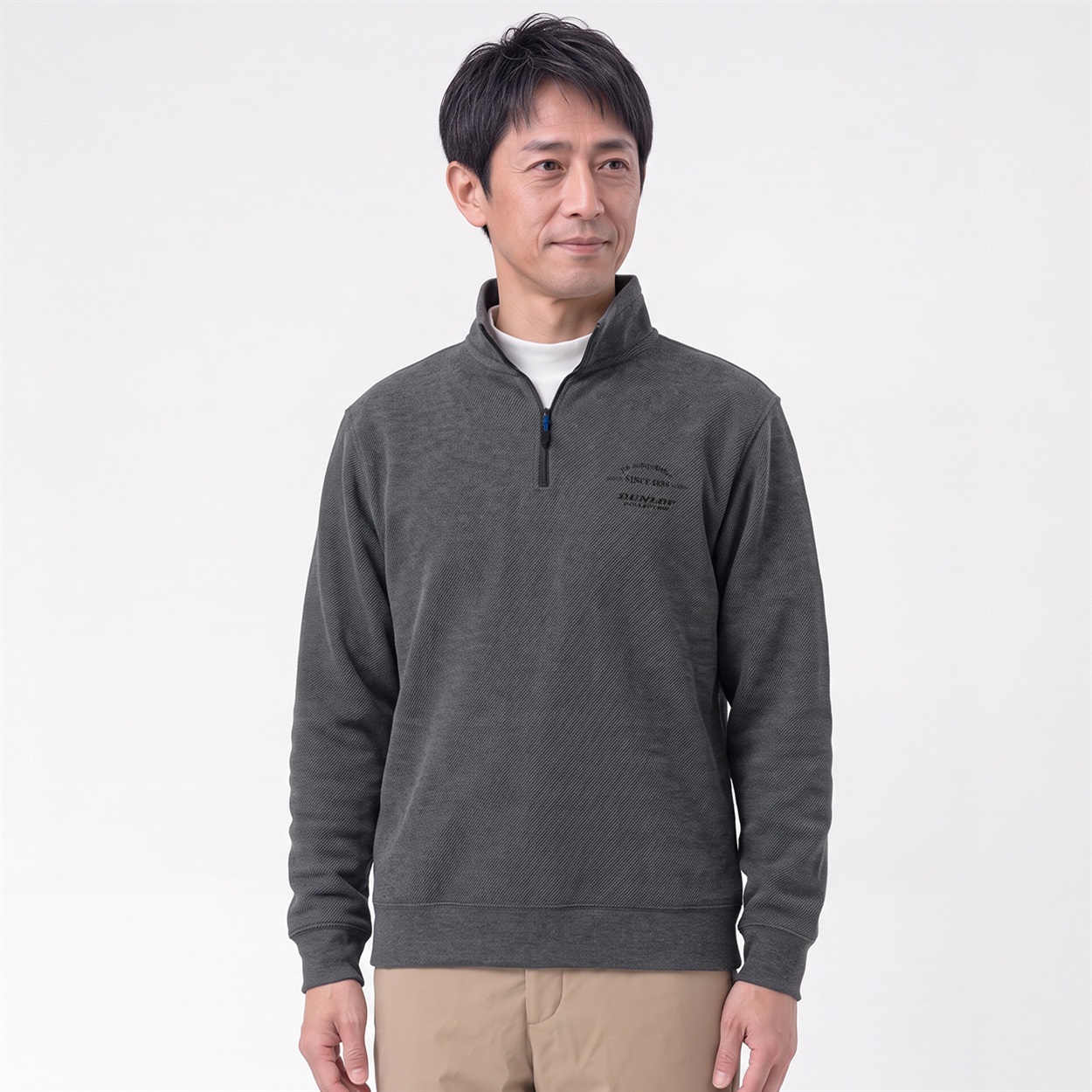 DUNLOP COLLECTION 起毛ジップトレーナー メンズ(チャコ－ルグレ－-M)