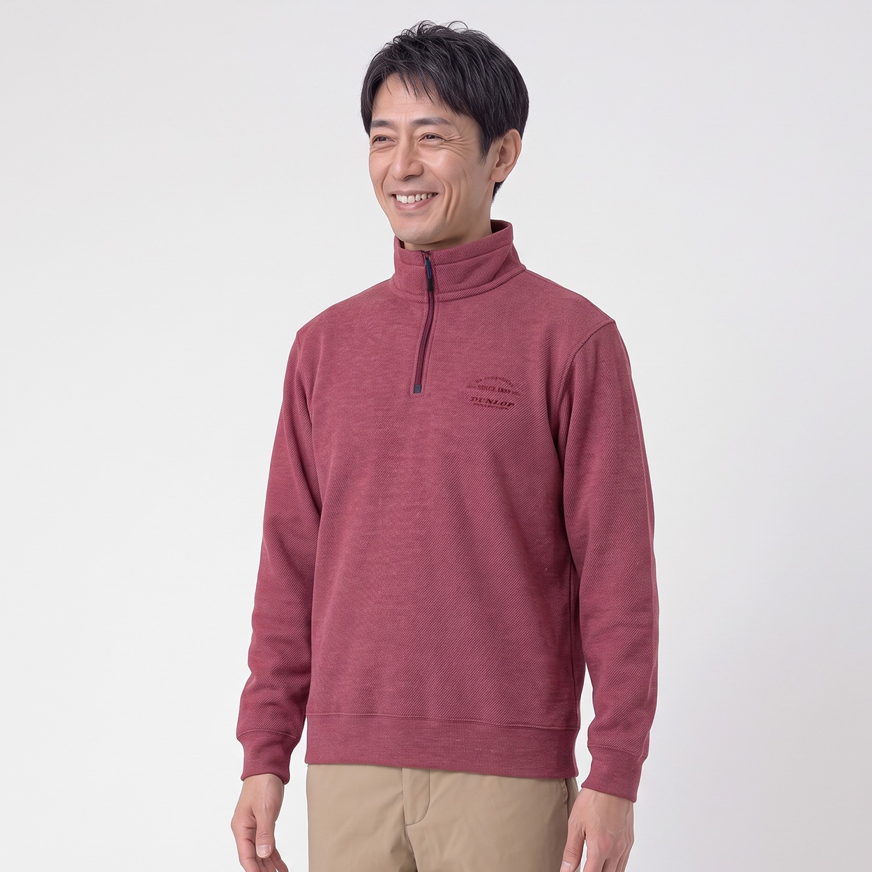DUNLOP COLLECTION 起毛ジップトレーナー メンズ(コイアカ-XL)