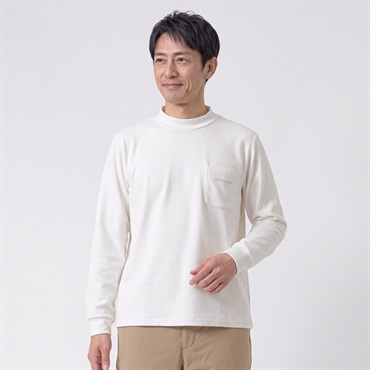 DUNLOP COLLECTION 起毛モックネックTシャツ メンズ(アイボリー-M)