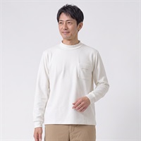 DUNLOP COLLECTION 起毛モックネックTシャツ メンズ(アイボリー-M)