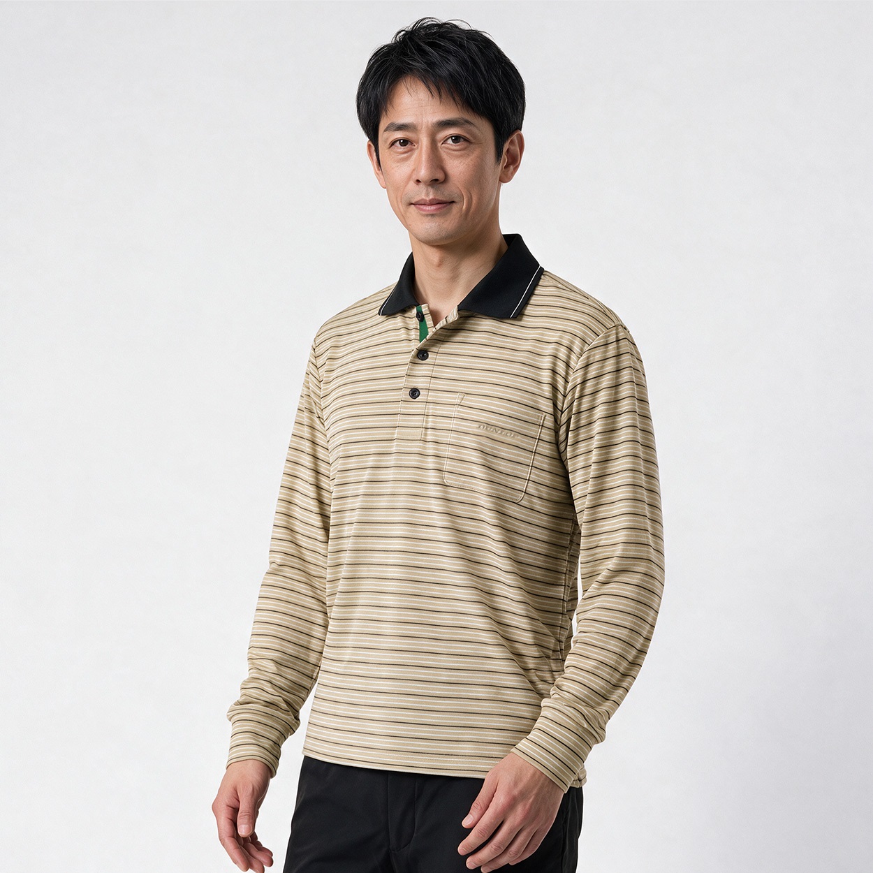 DUNLOP COLLECTION 起毛クレリックポロシャツ メンズ(ウスチャ-L)