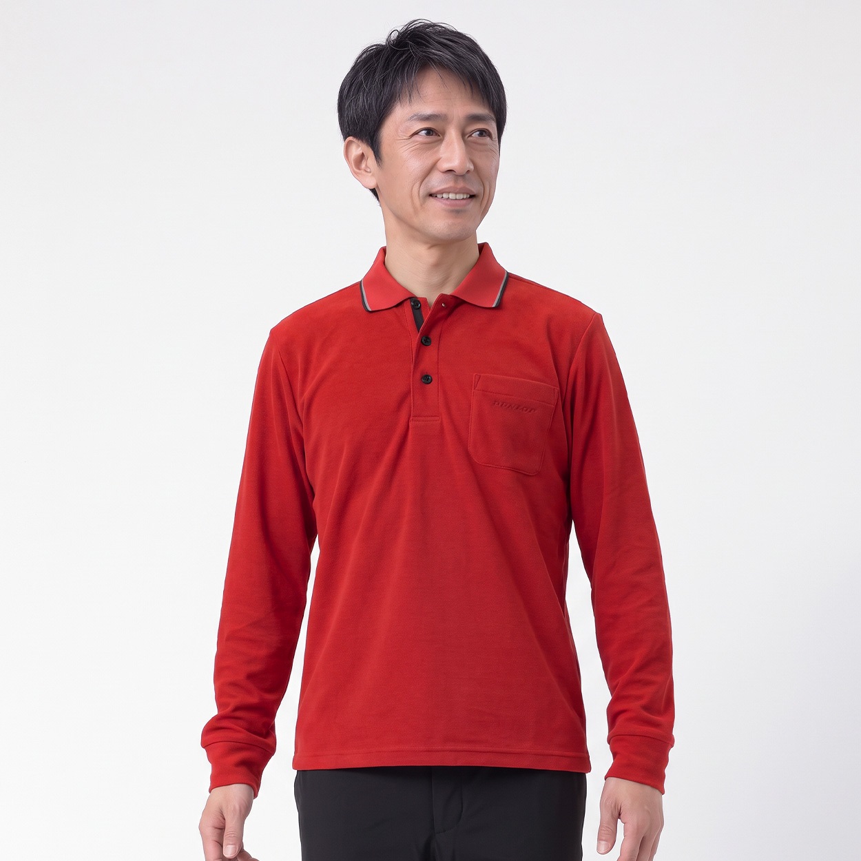 DUNLOP COLLECTION 起毛クレリックポロシャツ メンズ(コイアカ-L)