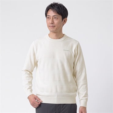DUNLOP COLLECTION モール地柄クルーセーター メンズ(アイボリー-M)