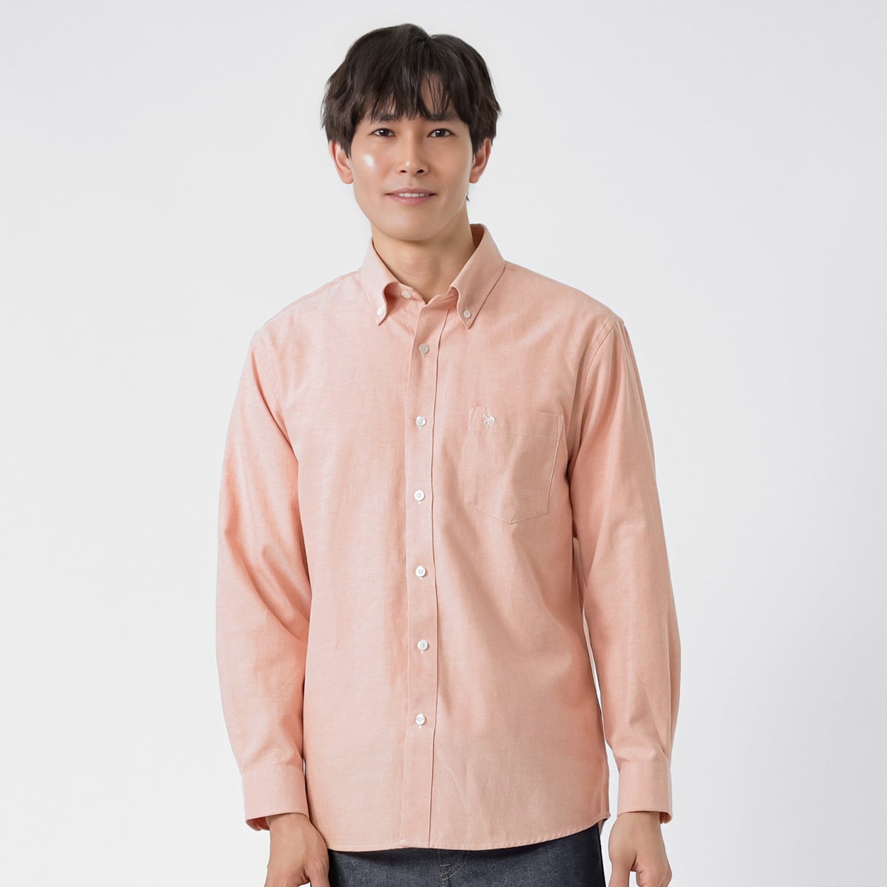 POLO BCS オックス無地シャツ メンズ(ダイダイ-M)