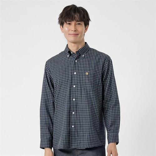 POLO BCS チェックストライプシャツ メンズ(コイアオ-M)