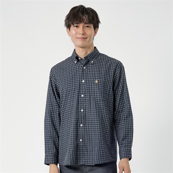 POLO BCS チェックストライプシャツ メンズ(コイアオ-M)