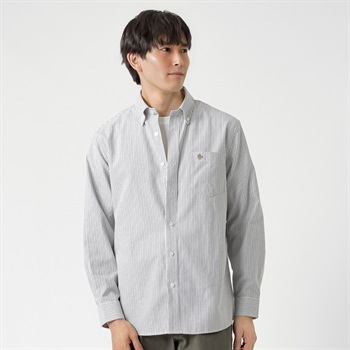 POLO BCS ストライプシャツ メンズ(アオ-M)